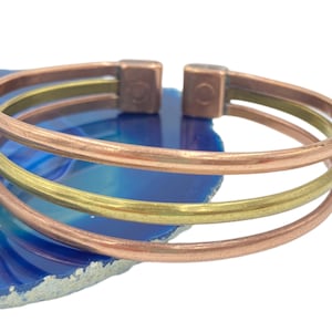 Magnetic Copper & Brass Triple Bracelet