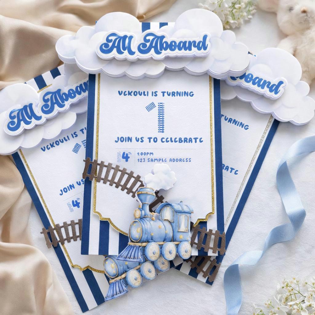 Vintage Train Birthday Invitation | Train Party Invite | Boy First ...