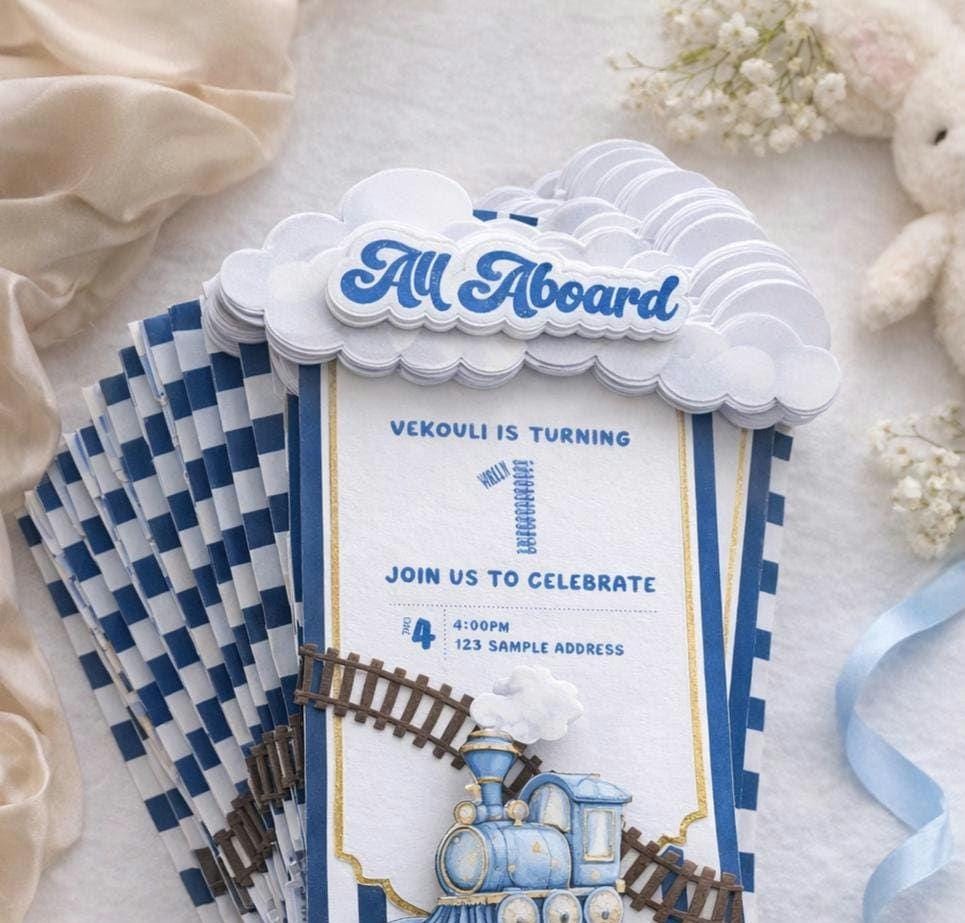 Vintage Train Birthday Invitation | Train Party Invite | Boy First ...