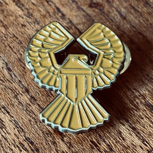 Judge Dredd Eagle Of Justice enamel pin badges.