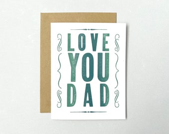 Letterpress Card - Father's Day - Love You, Dad
