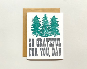 Letterpress Card - Father's Day - So Grateful for You, Dad