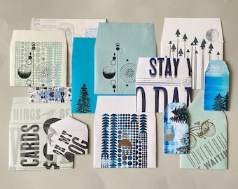 Handmade Letterpress Envelopes #2, Set of 12, Snail Mail, Pen pal, Letter writing, Stationery