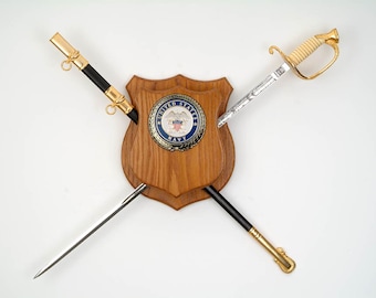 Military Sword Display Wall Plaque