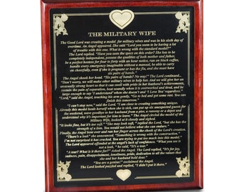 The Military Wife Poem Plaque