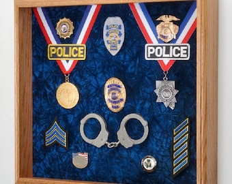 Law Enforcement Memorabilia Shadow Box Display Case - 20"x18"x3"