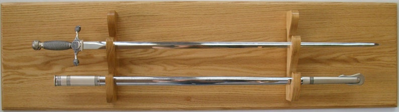 Sabre Sword Wall Racks Single Sword or Saber Display Wall Mount - Includes Military Emblem ...