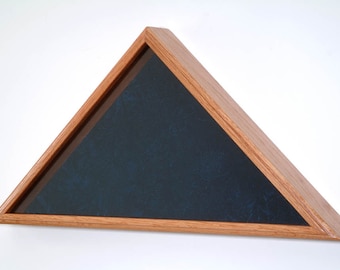 Burial Flag Display Case - oak wood with glass front