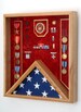 Military Shadow Box - Ceremonial 3x5 Flag & Medals Display Case 