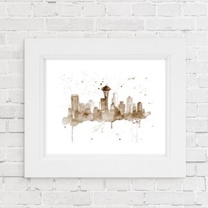 Seattle Skyline Art - Seattle Skyline Painting - Seattle Washington - Cityscape Art Print - Seattle Skyline Print - Seattle Art Skyline Art