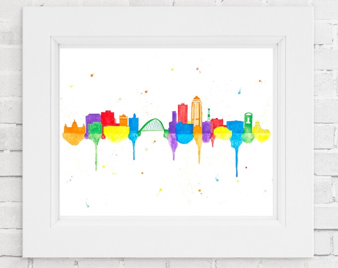 Des Moines Skyline Print