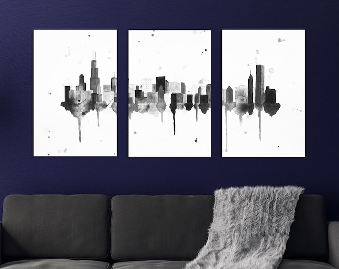 Chicago Skyline Print Set of 3