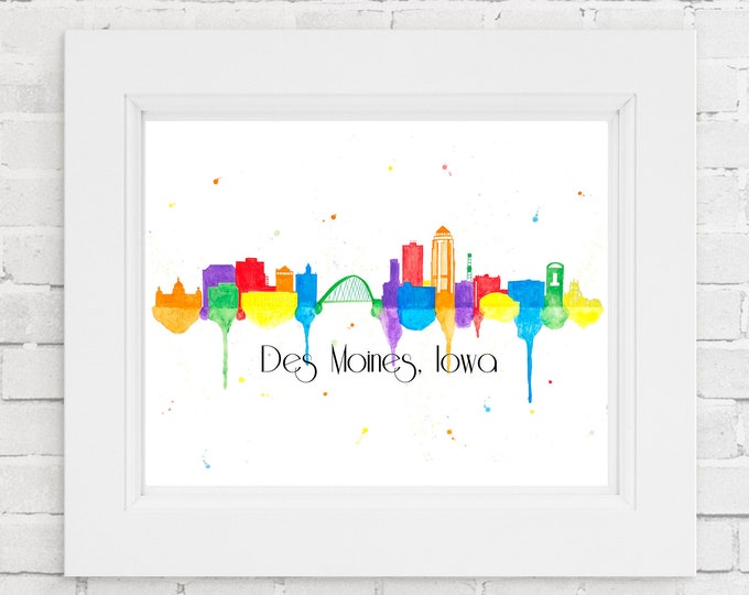 Des Moines Skyline Print