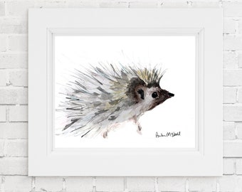 Digital Download Hedgehog Watercolor Print, Hedgehog Print, Hedgehog Gift, Hedgehog Decor, Hedgehog Art, Downloadable Art