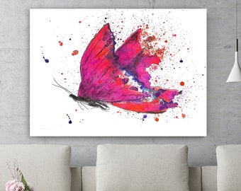 Butterfly Print, Butterfly Painting, Watercolor Butterfly, Watercolor Butterfly Print, Butterfly Wall Art, Pink Butterfly Art Print
