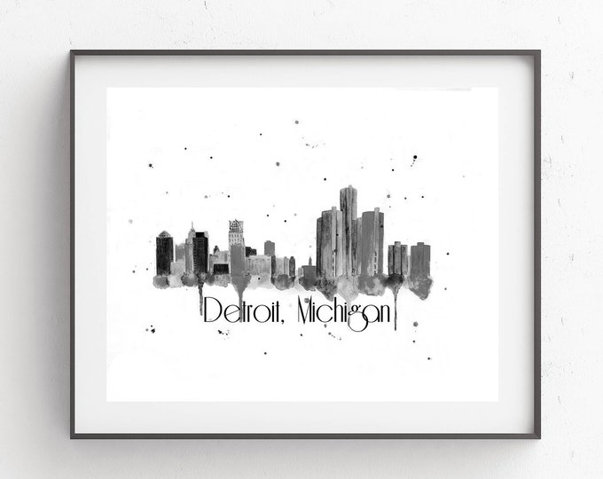 Detroit Skyline Art Prints