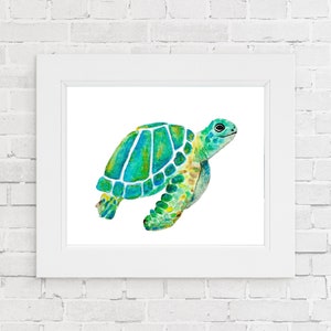 Sea Turtle Watercolor Print, Watercolor Turtle Painting, Sea Life Art Print, Turtle Decor