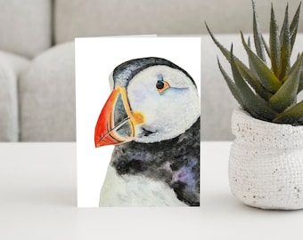 Puffin Greeting Card, Puffin Card, Card Blank Inside, Nautical Card, Bird Greeting Card, Thank You Card, Birthday Card, Greeting Card