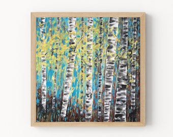 Birch Tree Art Print, Spring Landscape, Nature Wall Decor