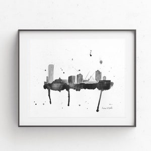 Milwaukee Skyline, Milwaukee Wisconsin Art Print, Milwaukee Skyline Art, Milwaukee Skyline Painting, Milwaukee Art, Wisconsin Art