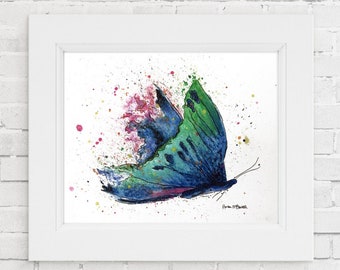 Watercolor Butterfly Print, Abstract Nursery Wall Art (Digital Download)