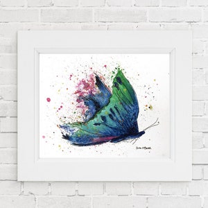 Printable Watercolor Butterfly, Watercolor Butterfly Print, Butterfly Wall Art, Nursery Art, Abstract Butterfly