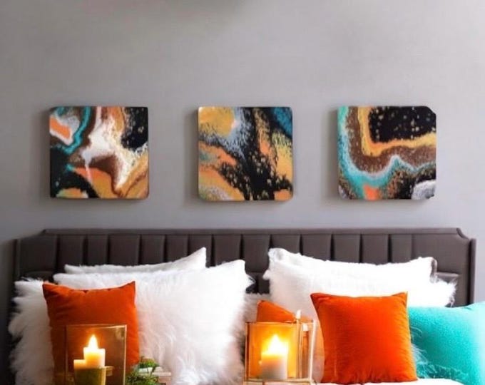 "Boho Triptych" Original Painting Set of 3