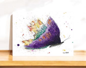 Butterfly Painting, Purple Butterfly Art Print, Watercolor Butterfly, Watercolor Butterfly Print, Butterfly Wall Art, Butterfly Painting