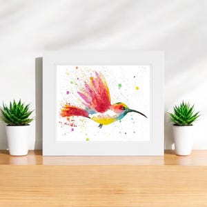 Hummingbird Painting, Hummingbird Watercolor Art Print, Hummingbird Wall Art, Hummingbird Watercolor Painting