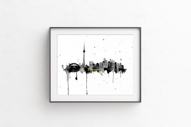Toronto Skyline Canvas Toronto Skyline Painting Toronto Etsy