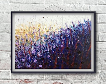 Floral art print, Abstract Flowers Art Print, Purple Flower Print, Flowers Print, Floral Print, Abstract Art, Wall Art