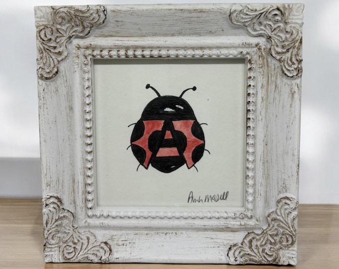 Mini Framed Original Ladybug Painting