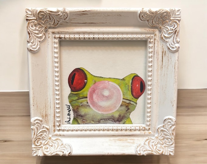Small Framed Frog Painting