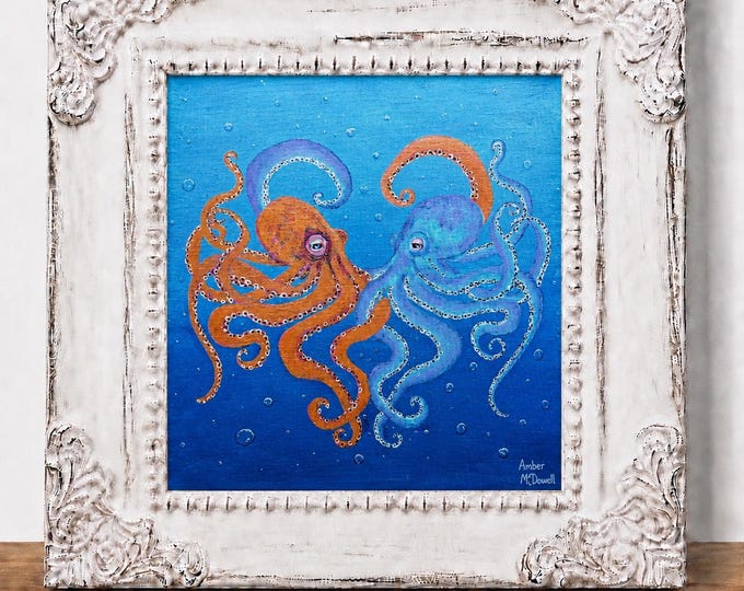 Small Framed Octopus Print "Tangled Up In You"