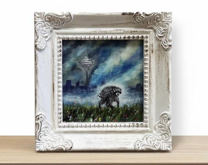 Small Framed Jimothy Racoon Print "Stay Feral"