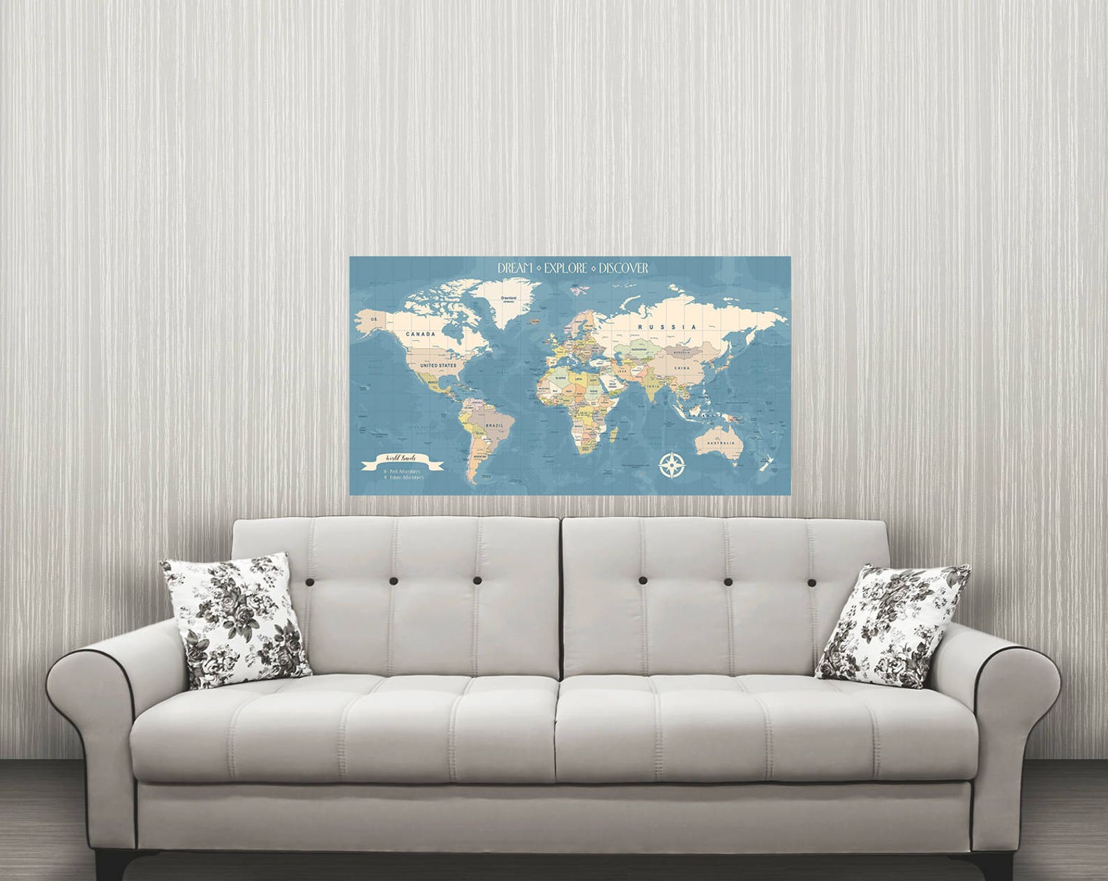 Push Pin Map Large Push Pin Map Travel World Map World Map Etsy