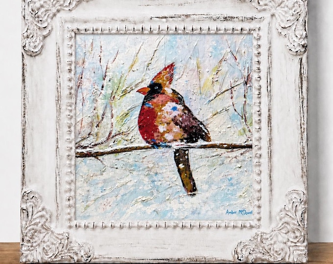 Small Framed Cardinal Print "Queen Of Winter"