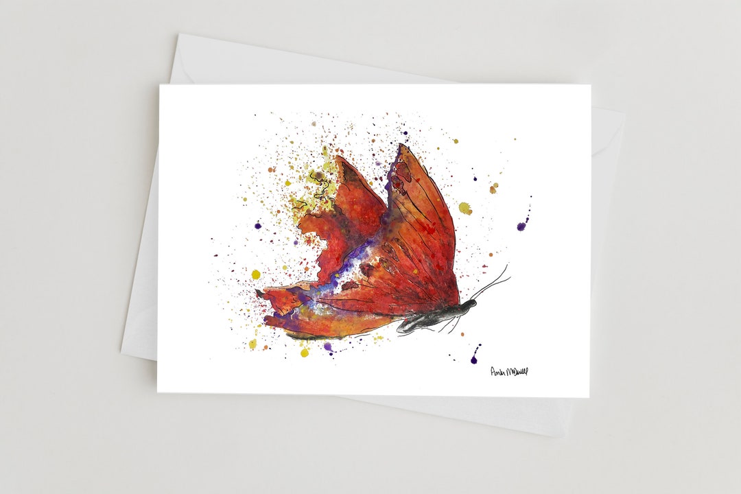 Watercolor Butterfly Card, Blank Inside, Thank You Card - Etsy