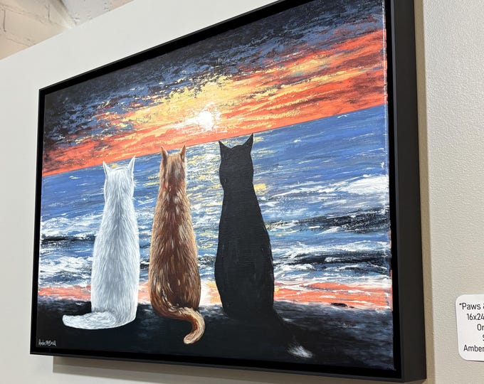 "Paws and Reflect" Framed Original