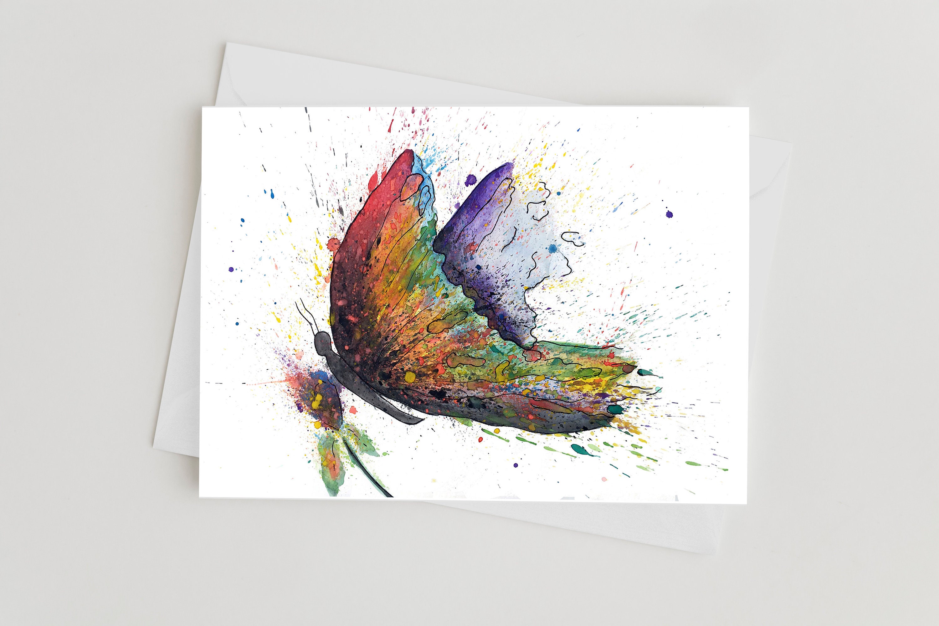 Butterfly Greeting Card Watercolor Butterfly Card Card Blank Etsy Sweden