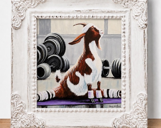 Small Framed Goat Print "Goat Yoga"