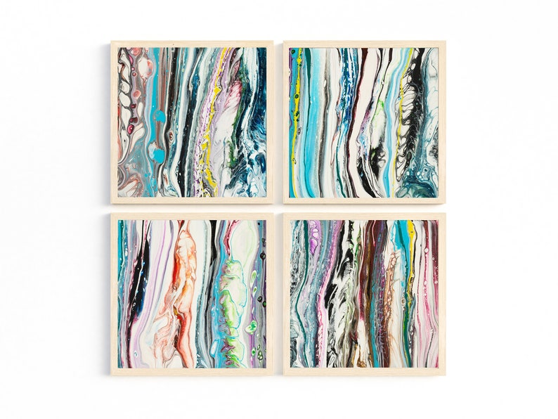 Printable Abstract Set of 4 Abstract Art Instant Download | Etsy