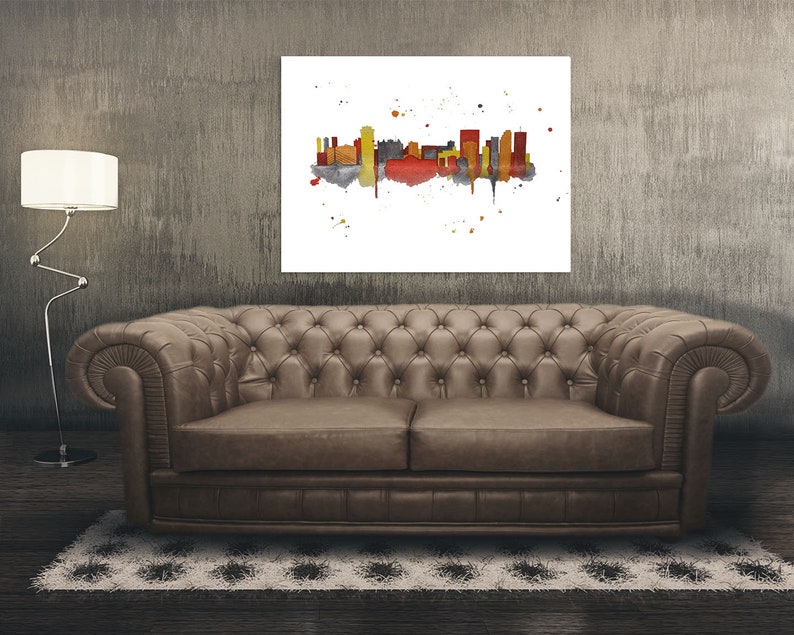 Winnipeg Skyline Art Winnipeg Painting Winnipeg Skyline Etsy