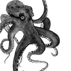 Printable Octopus Art, Octopus Decor, Octopus Art Print, Octopus Digital Download, Octopus Art, Nautical Art