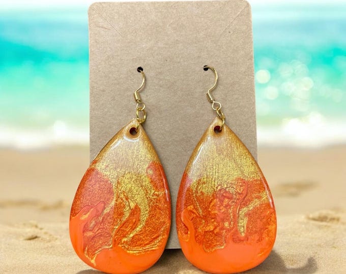 Orange & Gold Earrings