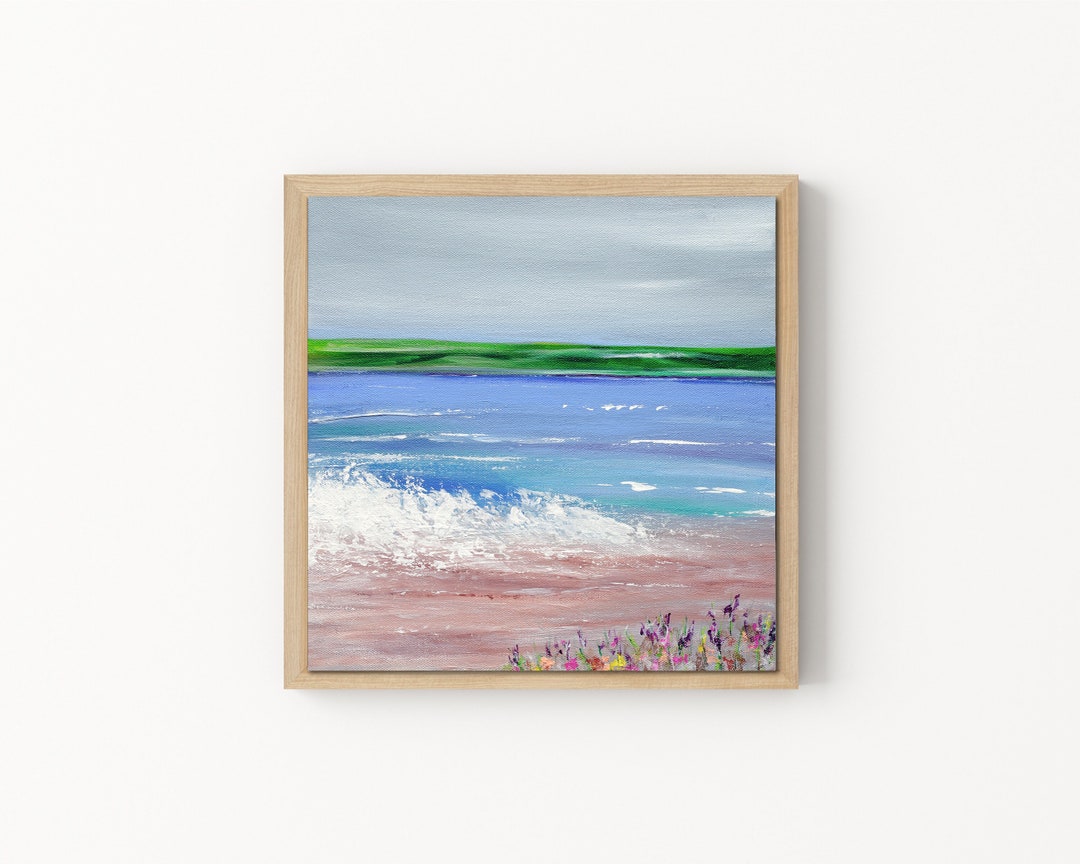 Beach Art, Abstract Landscape Print, Large Canvas Print, Abstract Ocean