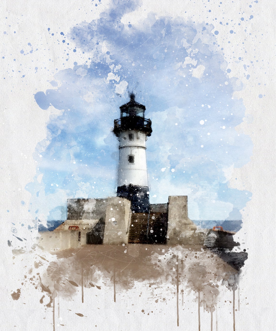 Lighthouse Decor Lighthouse Art Print Watercolor Light House | Etsy