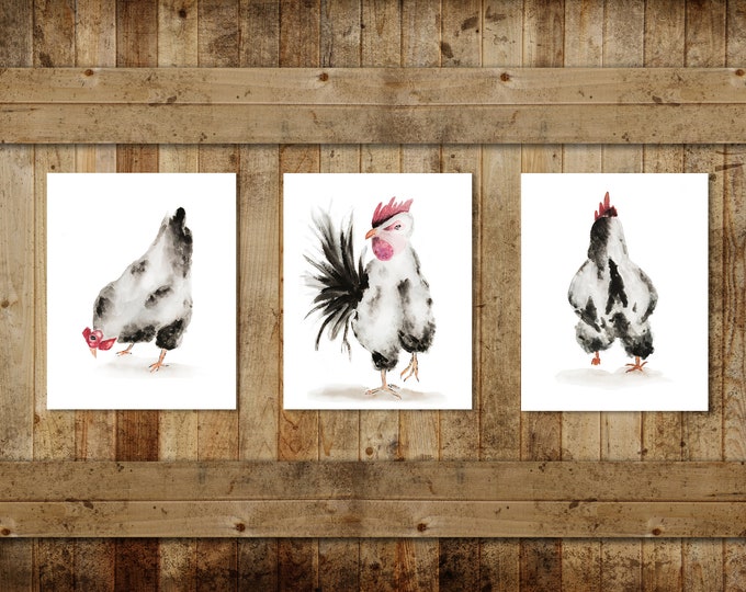 Chicken Print Set of 3