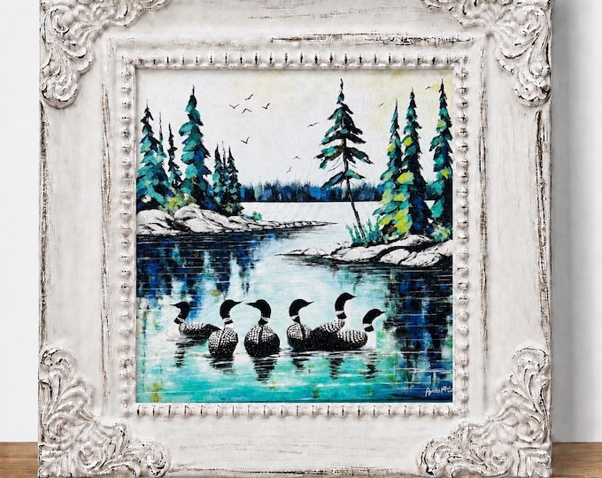 Small Framed Loon Print "Asylum"