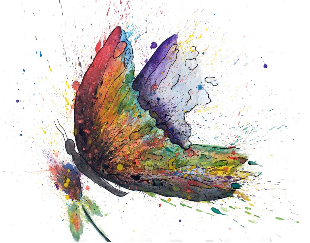 Printable Watercolor Butterfly, Watercolor Butterfly Print, Butterfly ...
